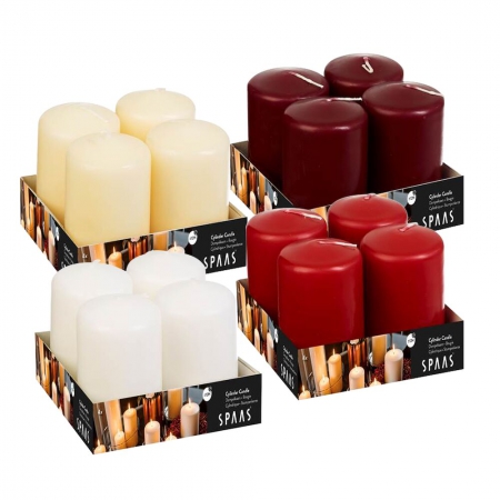 18 Hours Wine Red Spaas Unscented Pillar Candle 50/80 mm 